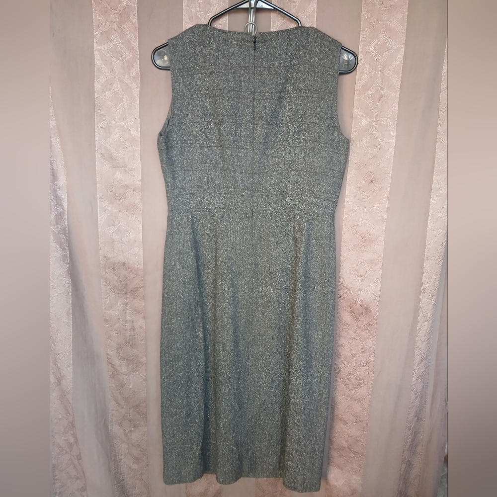 💎 Tory Burch Women's Dress Tweed Cadet Elegant Gray Sleeveless Dress #0214 - Picture 3 of 10